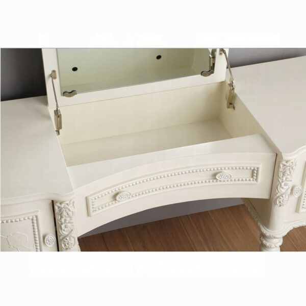 Ivory Dorothy Vanity Desk & Mirror BD02271 By ACME 7