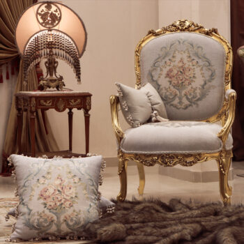 Handmade Carol Gray Gold Chair