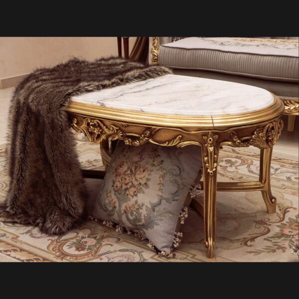 4Pcs Handmade Carol Gray Gold Sofa set 10