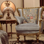 Handmade Azure Gray Gold chair 1 7