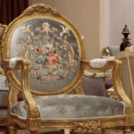 Handmade Azure Gray Gold Chair 2 10