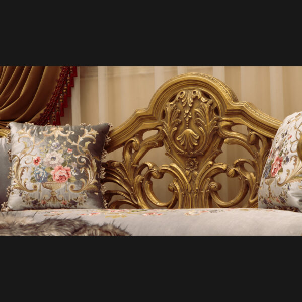 Handmade Azure Gray Gold Sofa 10