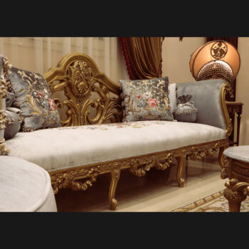 Handmade Azure Gray Gold Sofa