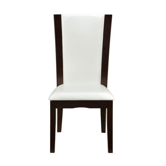 Espresso White Daisy Collection Side Chair By Homelegance