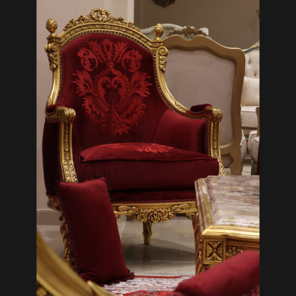 Handmade Coral Red Chair 7