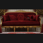Handmade Coral Red Sofa 11