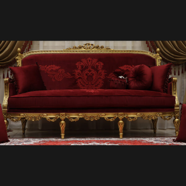 Handmade Coral Red Sofa 7