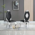 DC3000 Two Stainless Steel and Leather Dining Chairs by Artisan Furniture