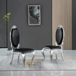 DC3000 Two Stainless Steel and Leather Dining Chairs by Artisan Furniture - Image 2