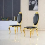 DC3000 Two Stainless Steel and Leather Dining Chairs by Artisan Furniture - Image 8