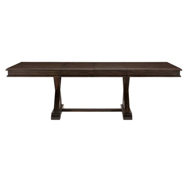 Driftwood charcoal Cardano Collection Trestle Dining table By Homelegance 7