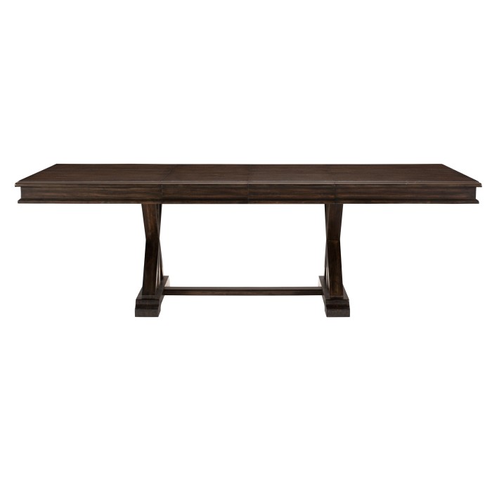 Driftwood charcoal Cardano Collection Trestle Dining table By Homelegance