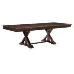 Driftwood charcoal Cardano Collection Trestle Dining table By Homelegance 13
