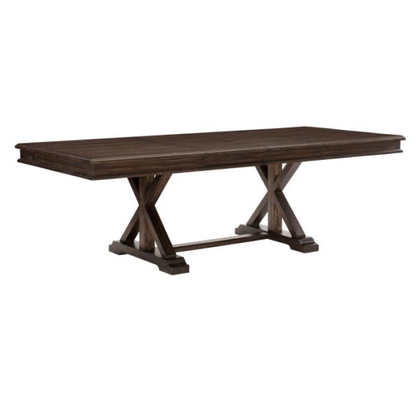 Driftwood charcoal Cardano Collection Trestle Dining table By Homelegance 9