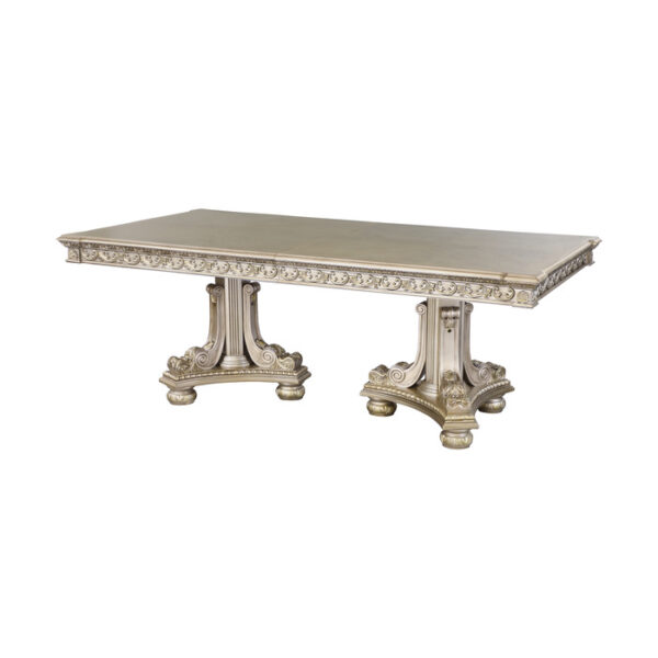 Platinum gold Catalonia Collection Dining table By Homelegance 10