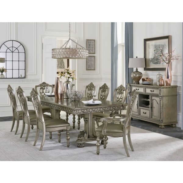 Platinum gold Catalonia Collection Dining table By Homelegance 13