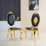 DC3000 Stainless Steel and Leather Dining Chairs by Artisan Furniture Dining Chair & Bench Mobilia Cleopatra 41 DC3000 Stainless Steel and Leather Dining Chairs by Artisan Furniture 41