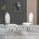 DC3000 Stainless Steel and Leather Dining Chairs by Artisan Furniture Dining Chair & Bench Mobilia Cleopatra 43 DC3000 Stainless Steel and Leather Dining Chairs by Artisan Furniture 43