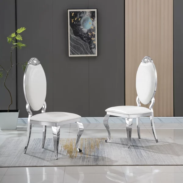 DC3000 Stainless Steel and Leather Dining Chairs by Artisan Furniture 28