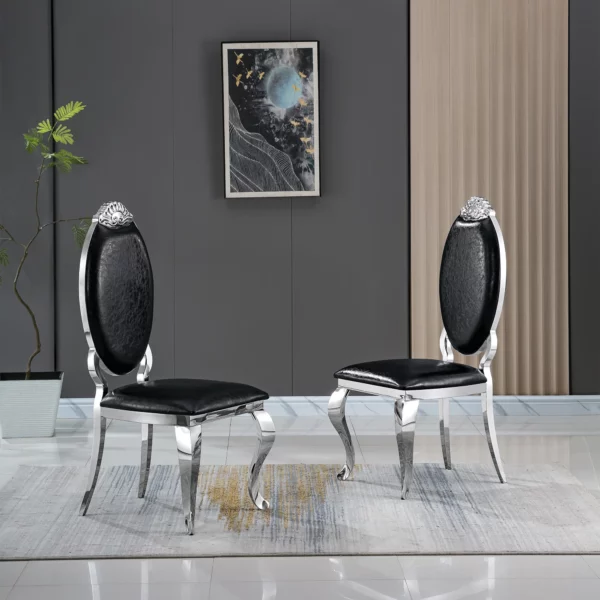 DC3000 Stainless Steel and Leather Dining Chairs by Artisan Furniture 31