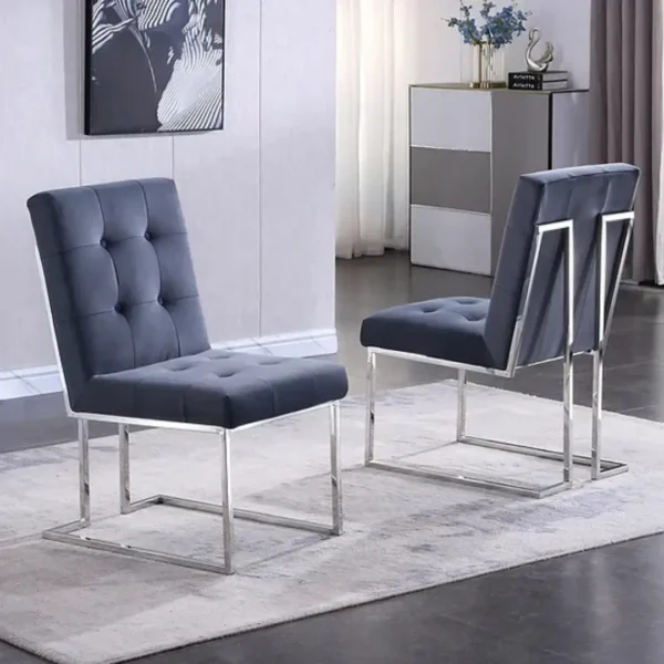 DCK70 Two Dining Room Chairs With Stainless Steel Legs by Artisan Furniture - Image 2