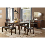 Cherry Mantello Collection Dining Table By Homelegance Luxury Dining Tables Mobilia Cleopatra 16 Cherry Mantello Collection Dining Table By Homelegance 16