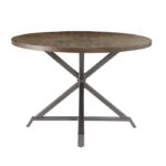 Burnished brown finish and gray metal finish Fideo Collection Dining Table By Homelegance 11