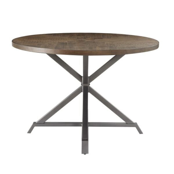 Burnished brown finish and gray metal finish Fideo Collection Dining Table By Homelegance 7