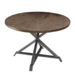 Burnished brown finish and gray metal finish Fideo Collection Dining Table By Homelegance 12
