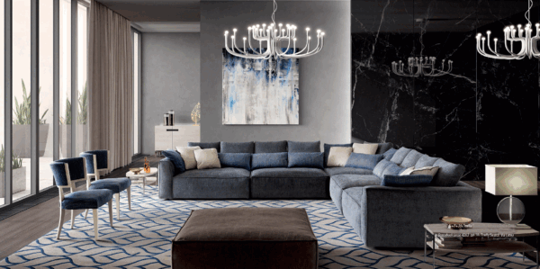 Italian Living Room Piuma Sectional p12619 By ESF Furniture 9