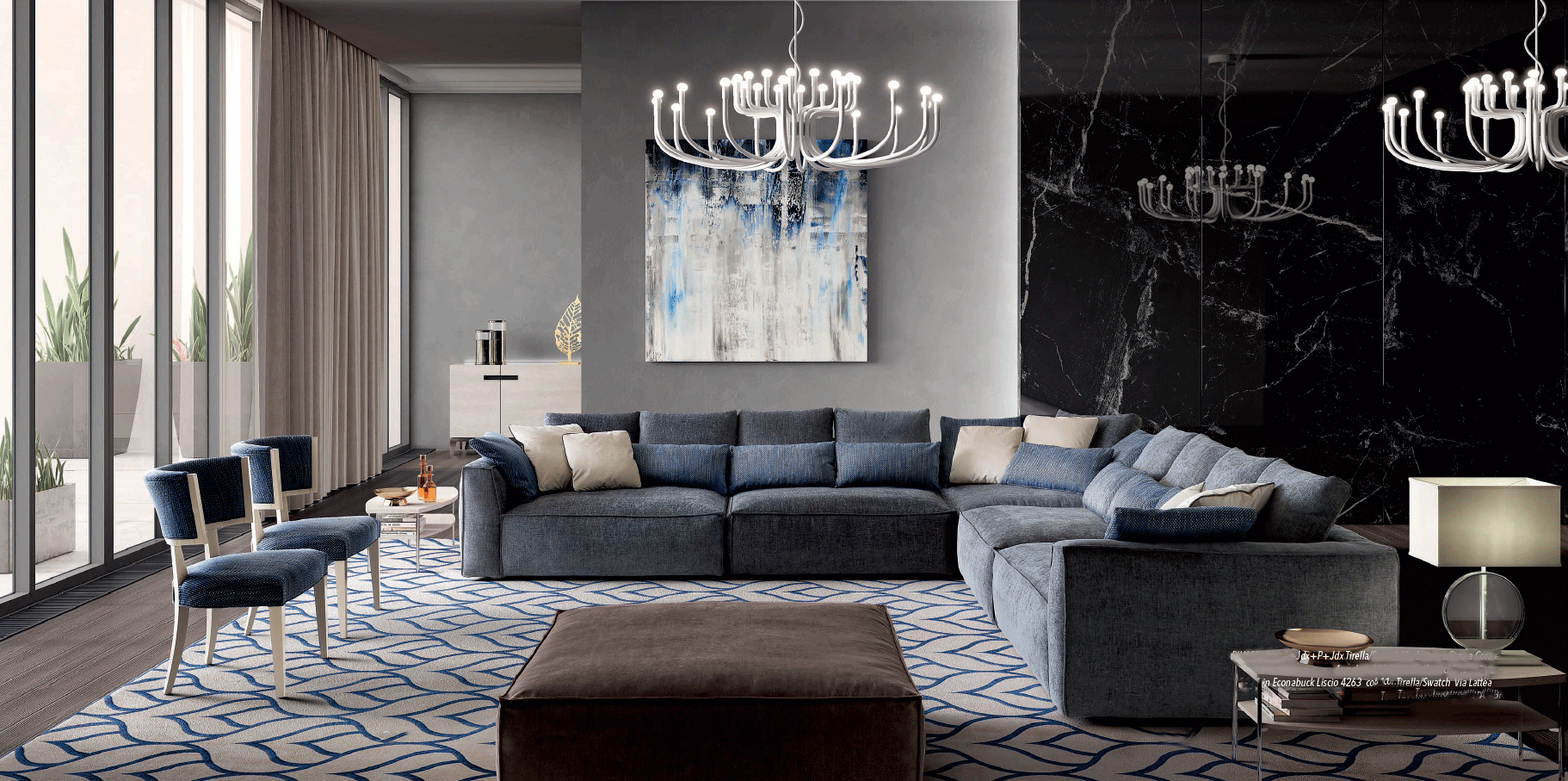 Italian Living Room Piuma Sectional p12619 By ESF Furniture 9
