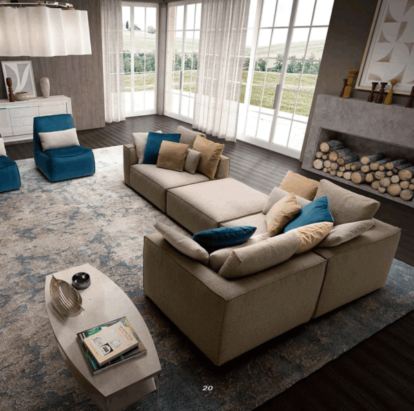 Italian Living Room Piuma Sectional p12619 By ESF Furniture 14