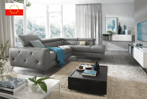 Leather Gray Camelia Sectional w/Bed and Storage p9427 By ESF Furniture 7