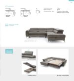 Leather Gray Camelia Sectional w/Bed and Storage p9427 By ESF Furniture 13