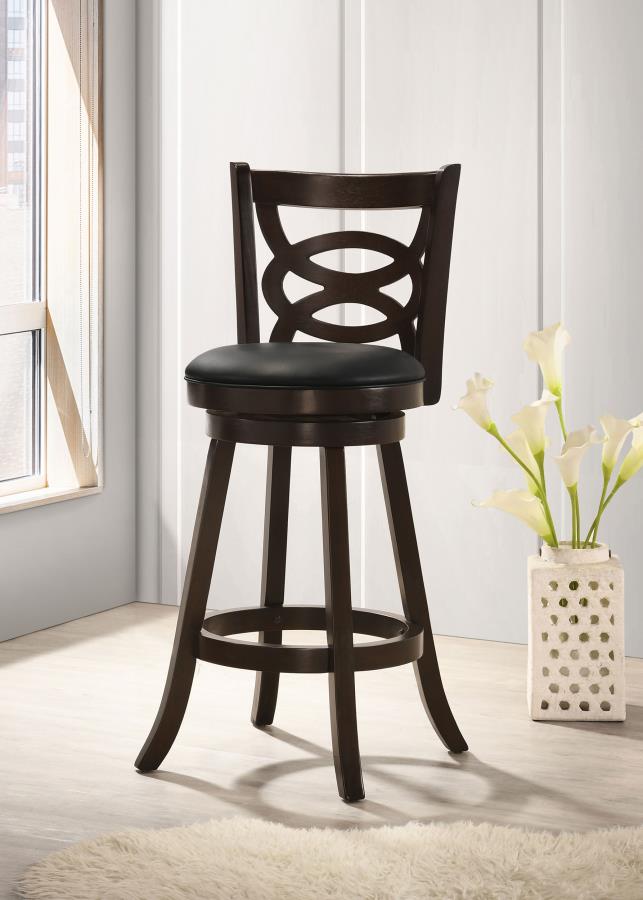 Calecita Swivel Bar Stools with Upholstered Seat Cappuccino (Set of 2) 101930 By Coaster Furniture