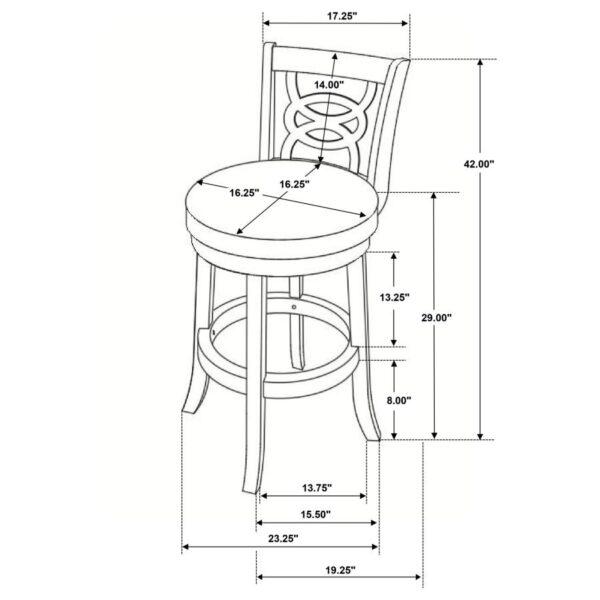 Calecita Swivel Bar Stools with Upholstered Seat Cappuccino (Set of 2) 101930 By Coaster Furniture 14