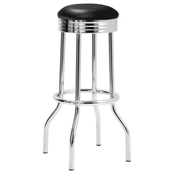 Theodore Upholstered Top Bar Stools Black and Chrome (Set of 2) 2408 By Coaster Furniture 11