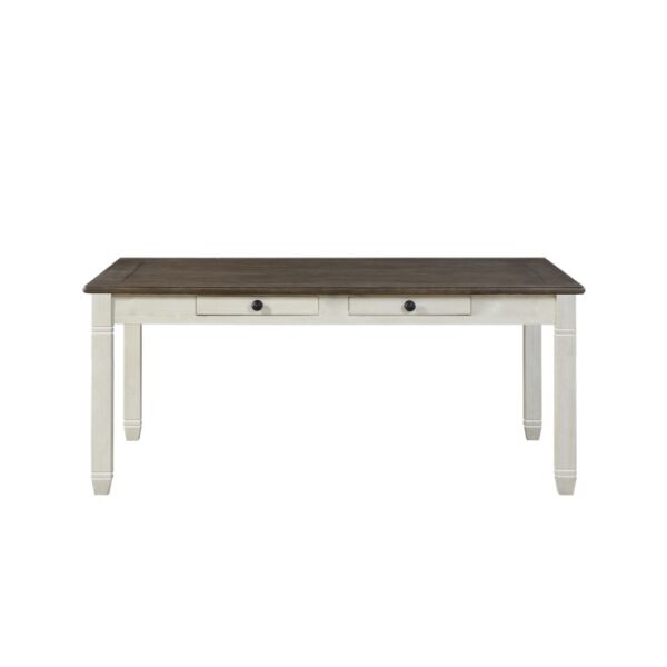 Antique white and rosy brown Granby Collection Dining Table By Homelegance 9