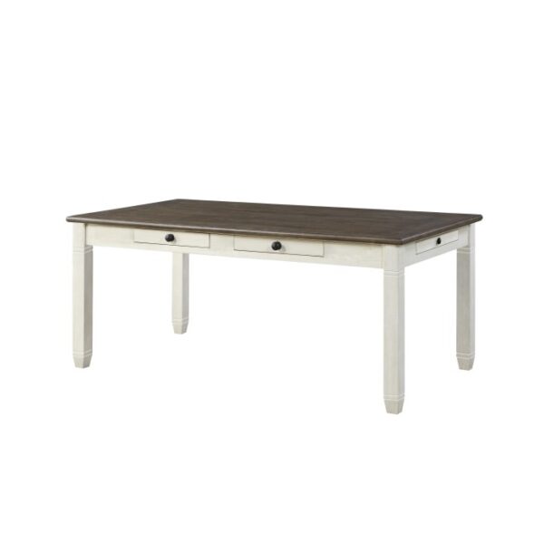 Antique white and rosy brown Granby Collection Dining Table By Homelegance 10