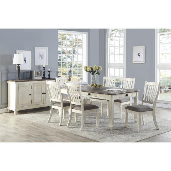 Antique white and rosy brown Granby Collection Dining Table By Homelegance 11