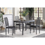 Gray and Silver Tripp Collection Dining Table By Homelegance 11