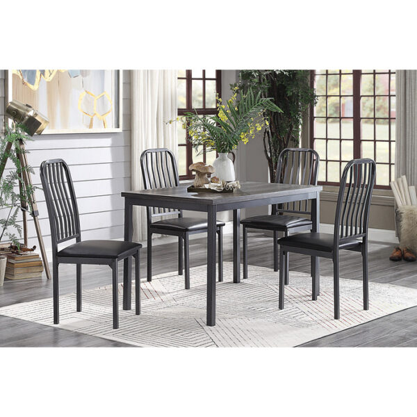 Gray and Silver Tripp Collection Dining Table By Homelegance 8