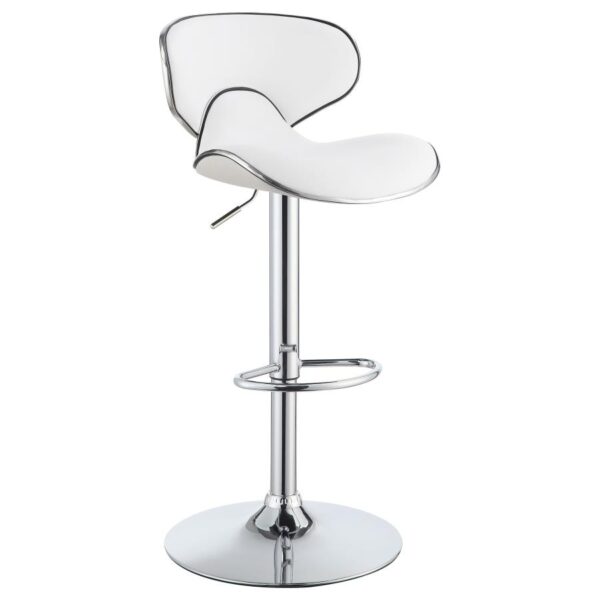 Edenton Upholstered Adjustable Height Bar Stools White and Chrome 120389 By Coaster Furniture 15