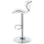 Edenton Upholstered Adjustable Height Bar Stools White and Chrome 120389 By Coaster Furniture 24