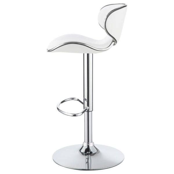 Edenton Upholstered Adjustable Height Bar Stools White and Chrome 120389 By Coaster Furniture 16