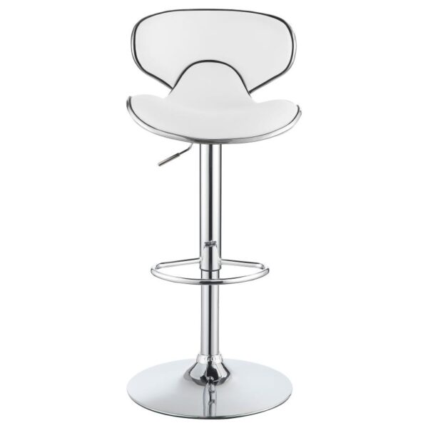 Edenton Upholstered Adjustable Height Bar Stools White and Chrome 120389 By Coaster Furniture 13