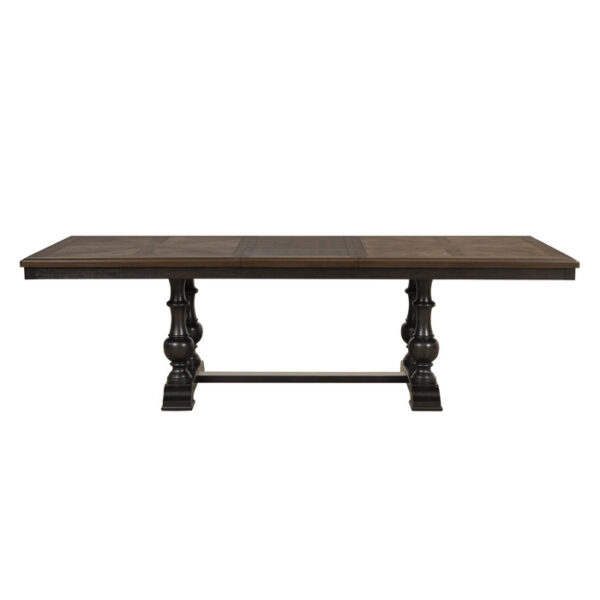 brown and charcoal brown Stonington Collection Dining Table By Homelegance 7