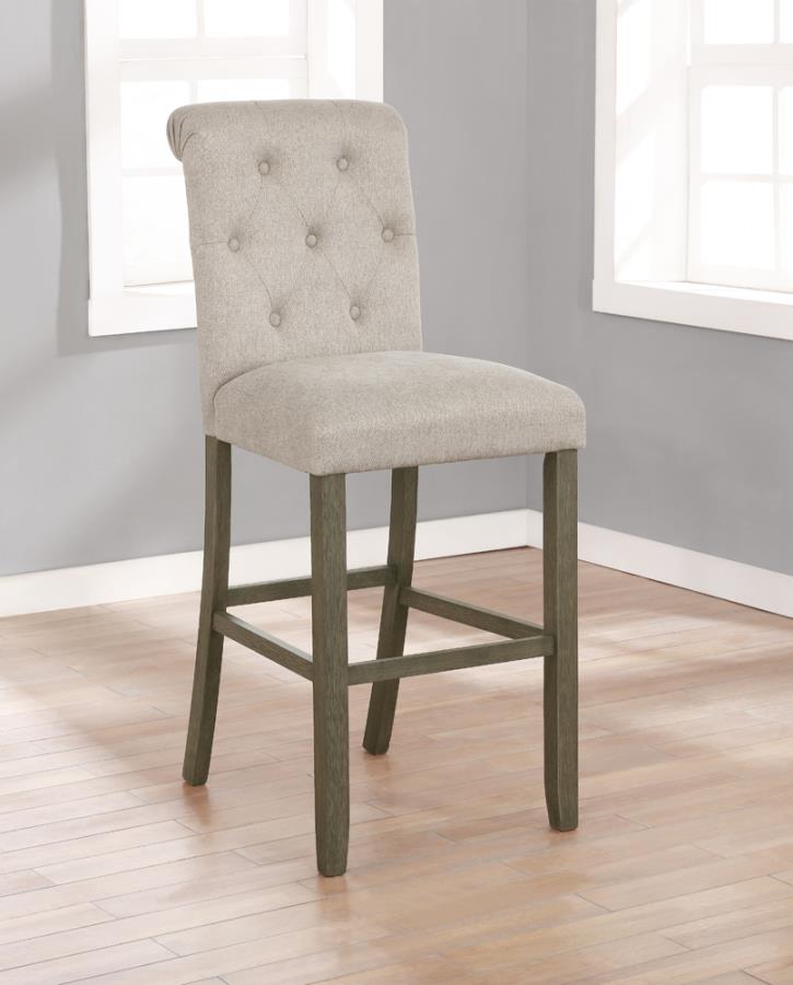 Balboa Tufted Back Bar Stools Beige and Rustic Brown (Set of 2) 193169 By Coaster Furniture