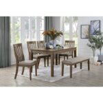 Wire Brushed Brown Armhurst Collection Dining Table By Homelegance 14