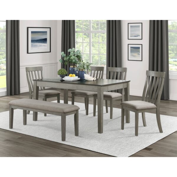 Dark gray and light gray Armhurst Collection Dining Table By Homelegance 12